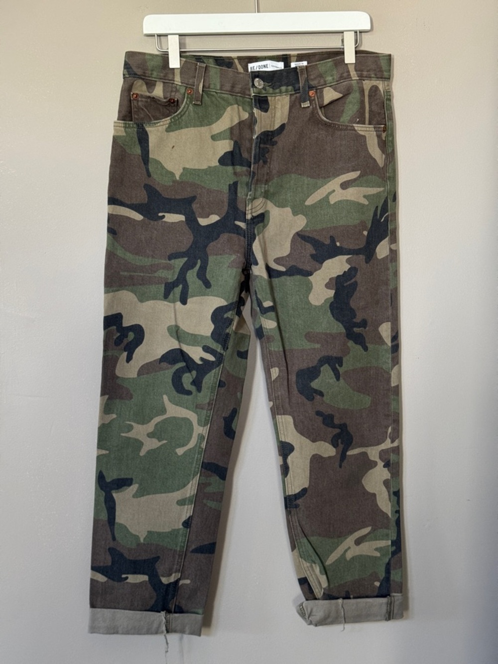 Re/done Camo Straight Leg Jeans